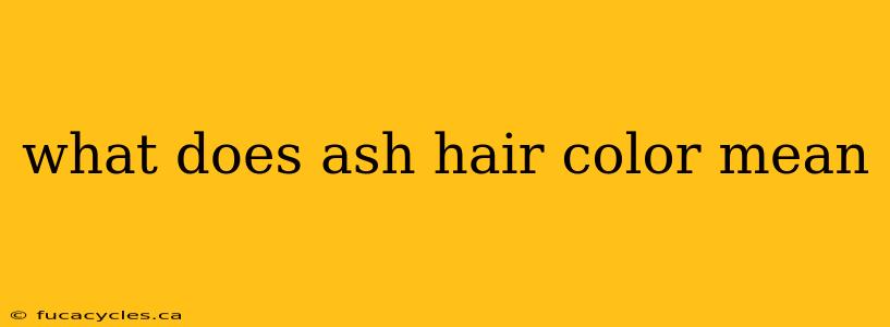 what does ash hair color mean