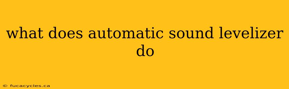 what does automatic sound levelizer do