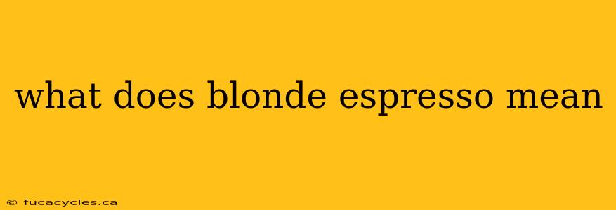 what does blonde espresso mean