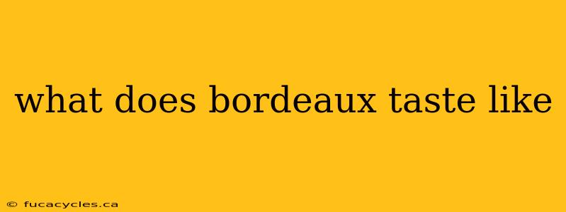 what does bordeaux taste like