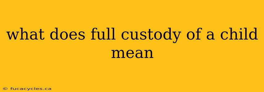 what does full custody of a child mean