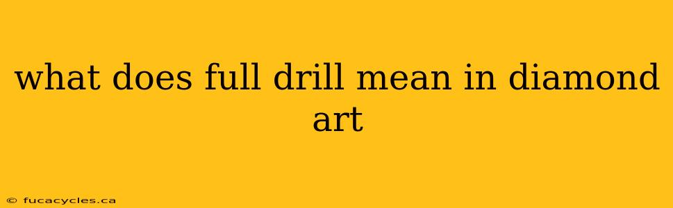 what does full drill mean in diamond art