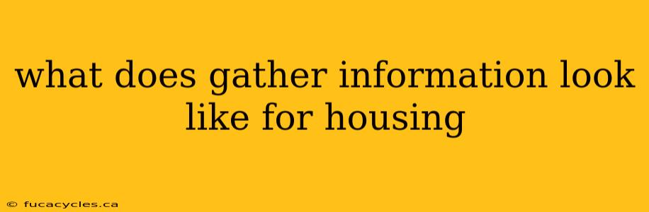 what does gather information look like for housing