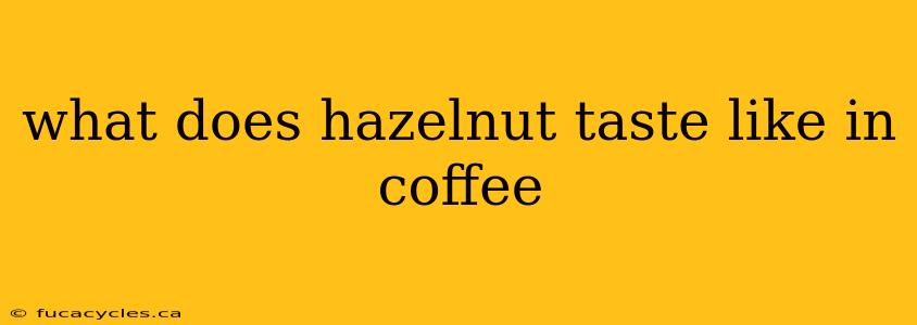 what does hazelnut taste like in coffee