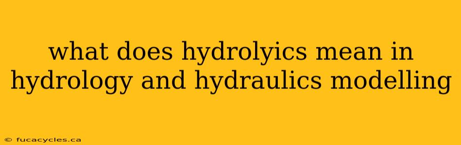 what does hydrolyics mean in hydrology and hydraulics modelling