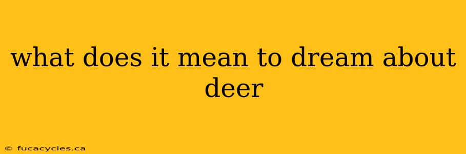 what does it mean to dream about deer