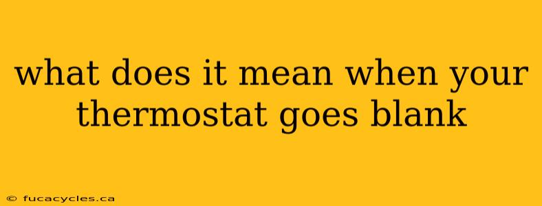 what does it mean when your thermostat goes blank