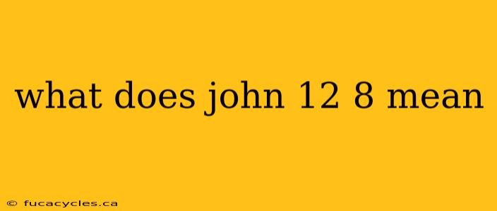 what does john 12 8 mean