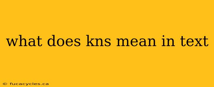 what does kns mean in text