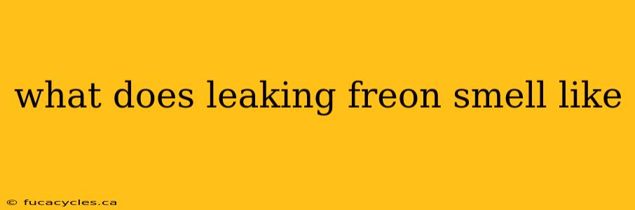 what does leaking freon smell like