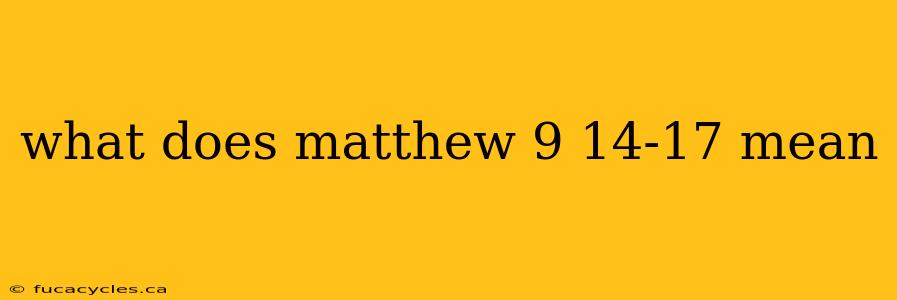 what does matthew 9 14-17 mean