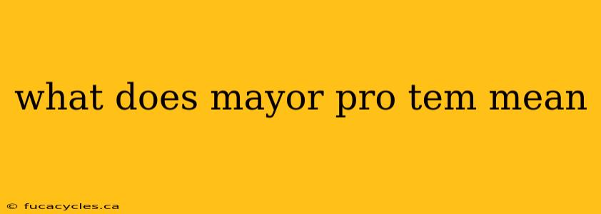 what does mayor pro tem mean