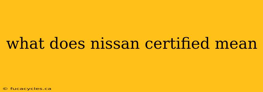 what does nissan certified mean