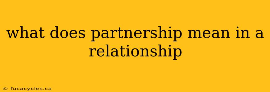 what does partnership mean in a relationship