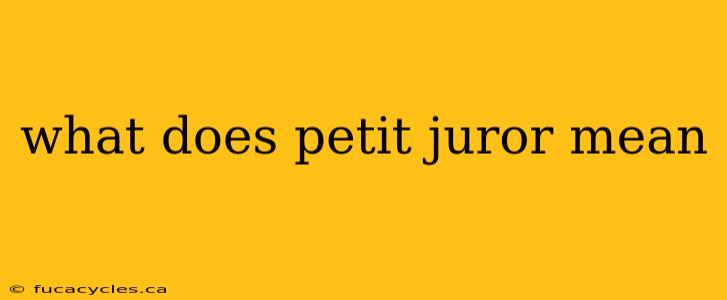 what does petit juror mean