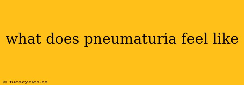 what does pneumaturia feel like