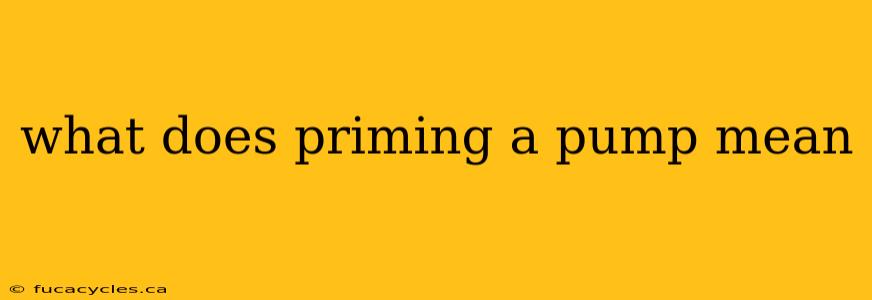 what does priming a pump mean