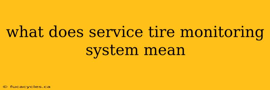 what does service tire monitoring system mean