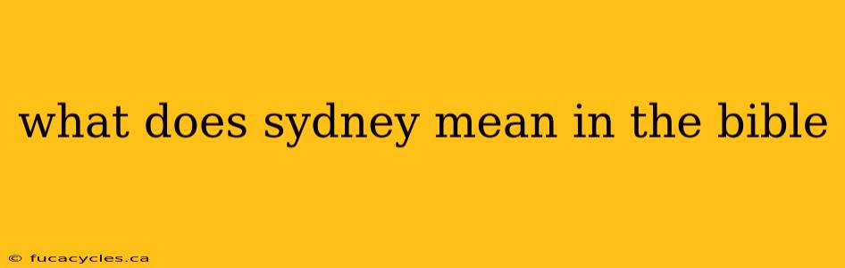 what does sydney mean in the bible