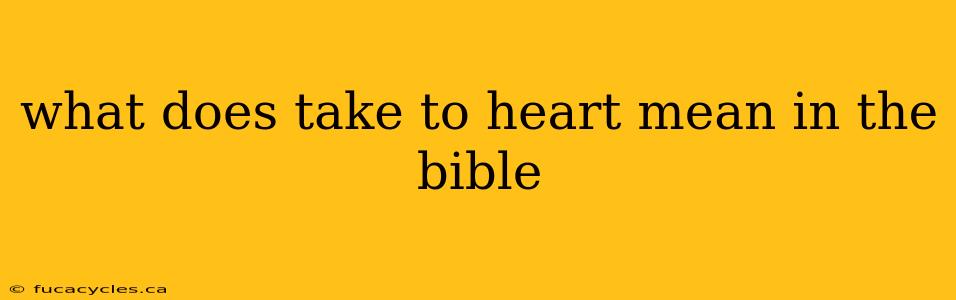 what does take to heart mean in the bible