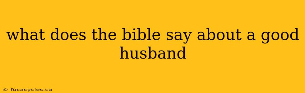 what does the bible say about a good husband