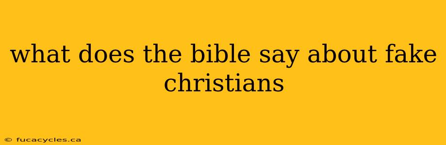 what does the bible say about fake christians