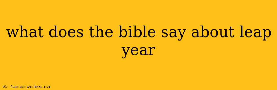 what does the bible say about leap year