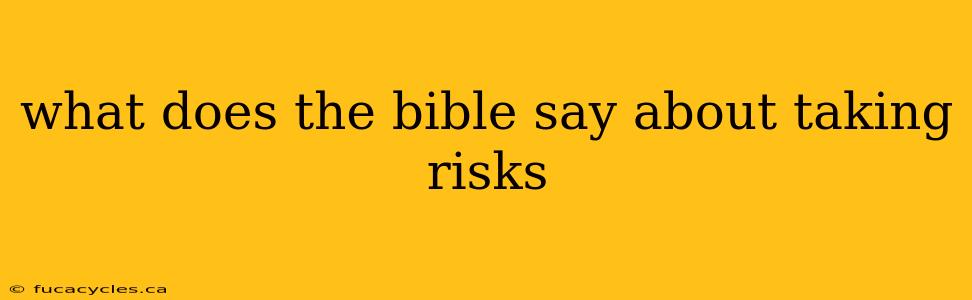 what does the bible say about taking risks