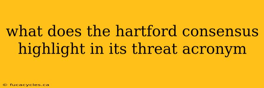 what does the hartford consensus highlight in its threat acronym