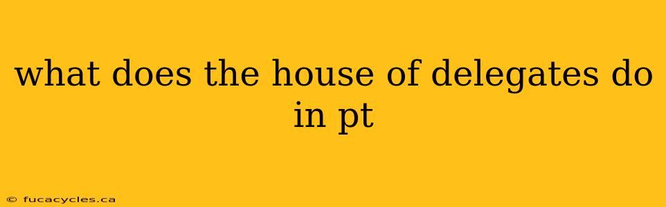 what does the house of delegates do in pt