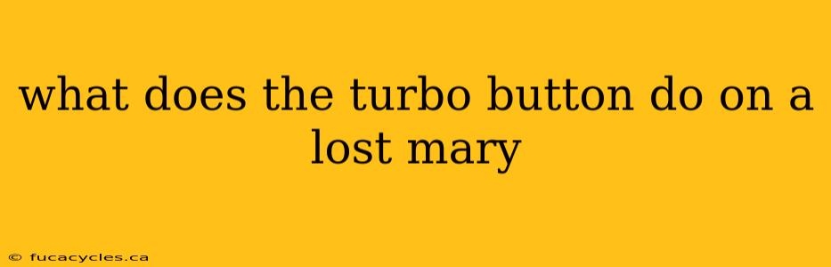 what does the turbo button do on a lost mary