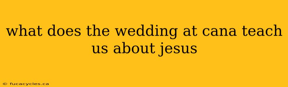 what does the wedding at cana teach us about jesus