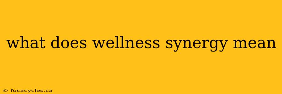 what does wellness synergy mean