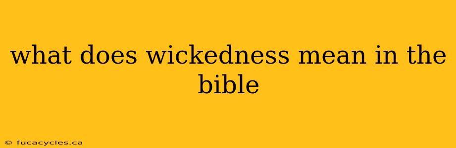 what does wickedness mean in the bible