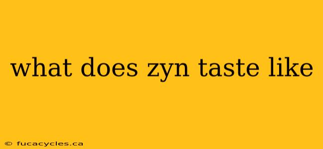 what does zyn taste like