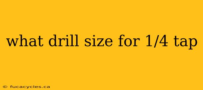 what drill size for 1/4 tap