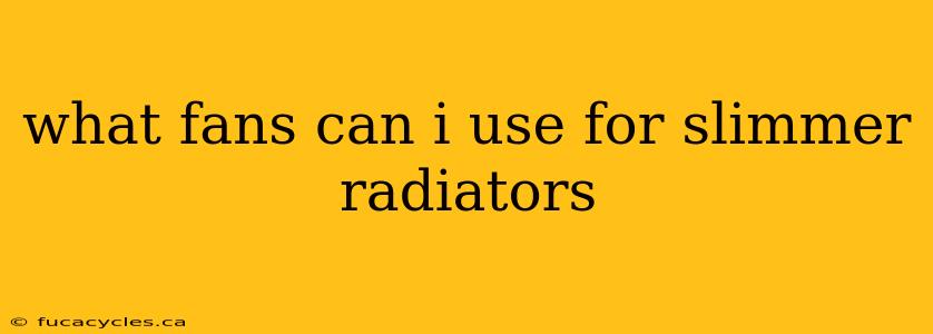 what fans can i use for slimmer radiators