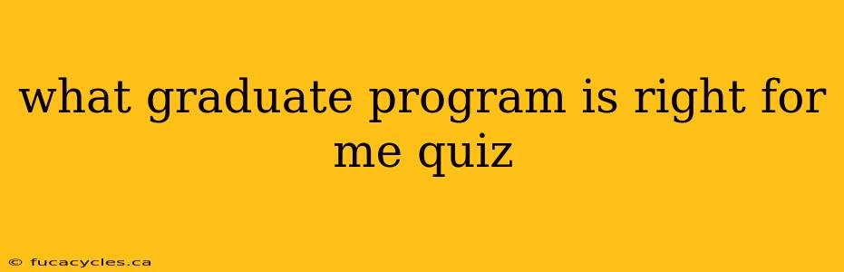 what graduate program is right for me quiz