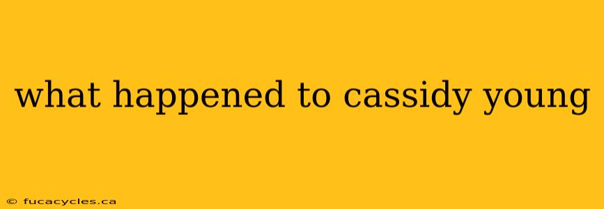 what happened to cassidy young