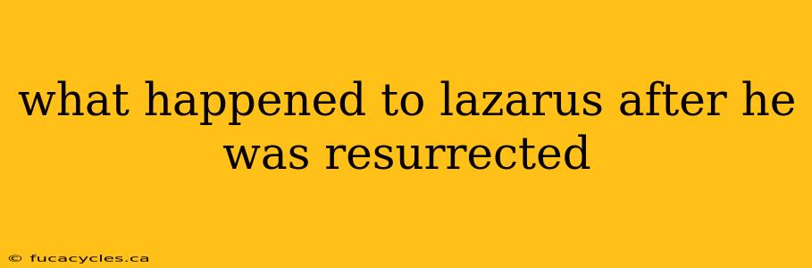 what happened to lazarus after he was resurrected