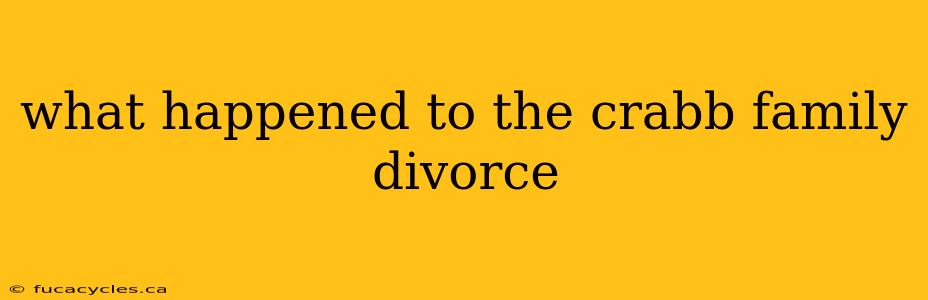 what happened to the crabb family divorce