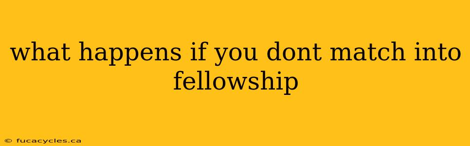 what happens if you dont match into fellowship