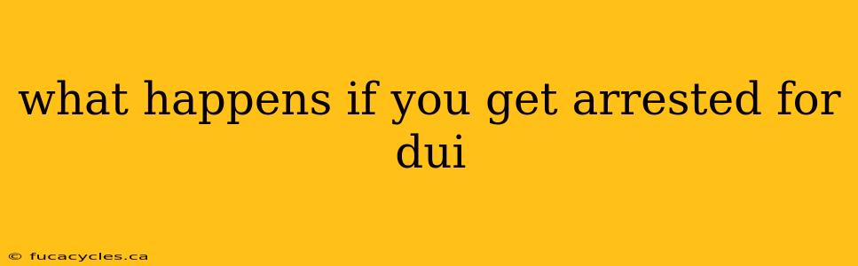 what happens if you get arrested for dui