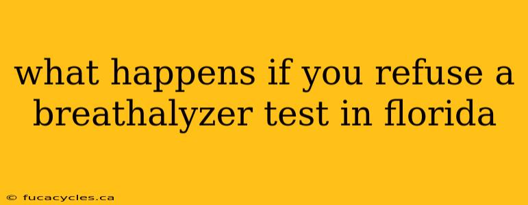 what happens if you refuse a breathalyzer test in florida