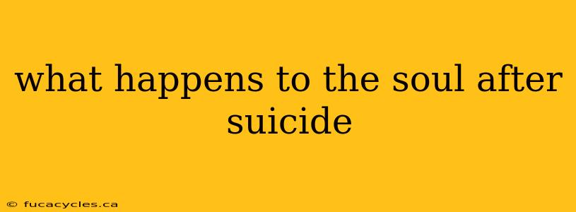 what happens to the soul after suicide