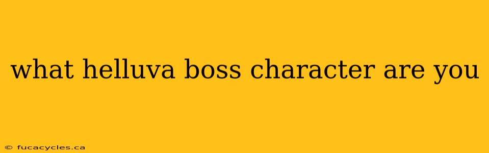 what helluva boss character are you