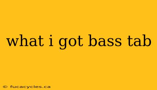 what i got bass tab