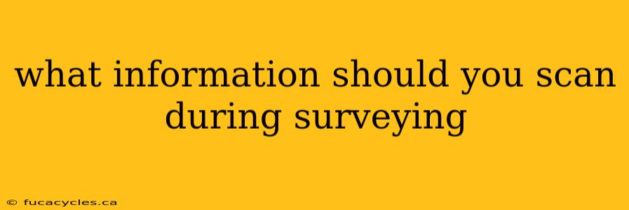 what information should you scan during surveying