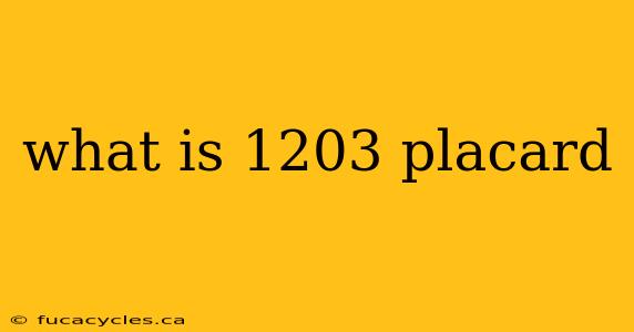 what is 1203 placard