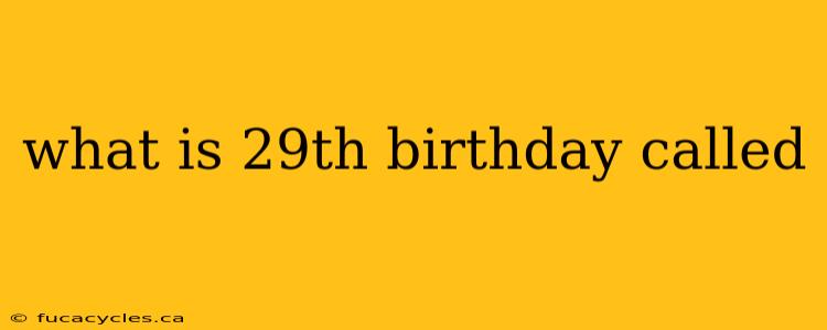 what is 29th birthday called